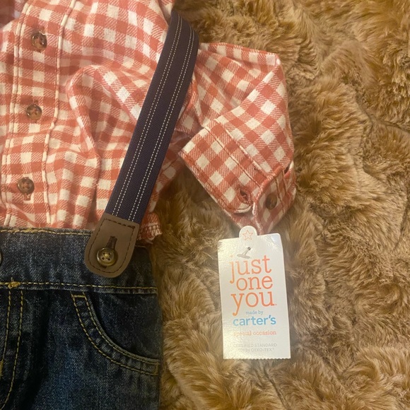 NWT Carter’s Just One You plaid flannel and jeans outfit boys 3 months - Picture 4 of 5
